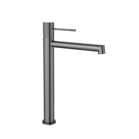 Высокий смеситель для раковины Vincea Desire VBF-1D2GM оружейная сталь фото