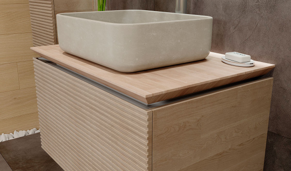 Тумба под раковину с подсветкой Jorno Karat Kar.01.80/P/BuL 80 см фото