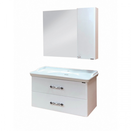 Тумба Comforty Неаполь-100 белый глянец с раковиной 50110 фото