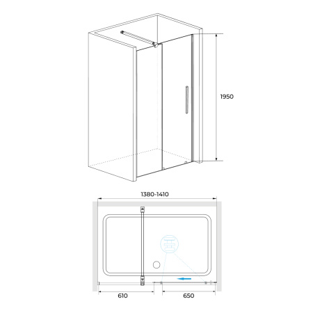 Душевая дверь RGW TO-18B прозрачная 140 см фото