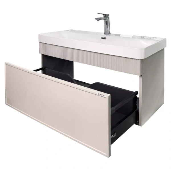 Тумба-умывальник Comforty Мадрид 100M серый шёлк с раковиной Comforty CF19595BX-100 фото