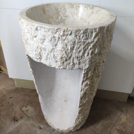 Раковина напольная из мрамора Cream MN-01496 (53*53*91) фото