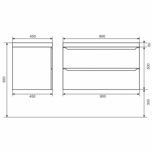 Тумба под раковину Uperwood Tanos 90 291020233 черная матовая фото