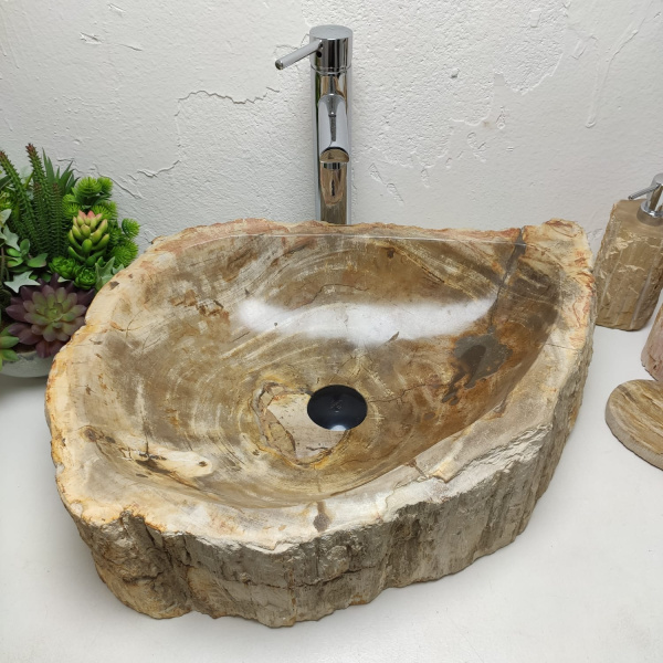 Накладная раковина из окаменелого дерева Fossil Basin OD-01319 (61*45*15) фото