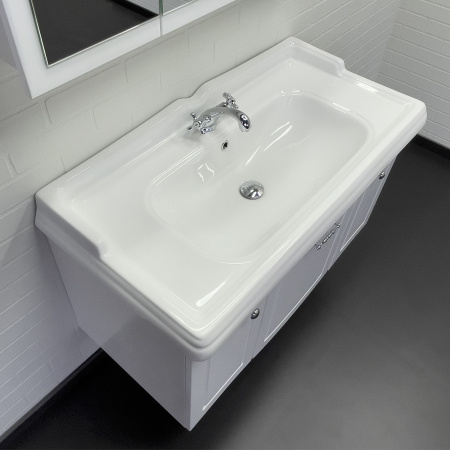 Тумба Comforty Палини-100 белый глянец с раковиной 3310 фото