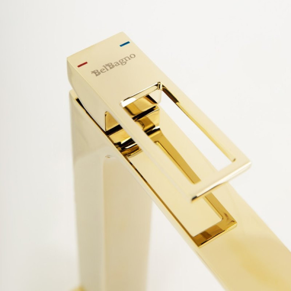 Высокий смеситель для раковины Belbagno Luce LUC-LMC-ORO-W0 фото