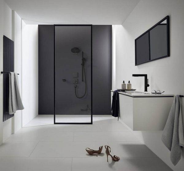 Верхний душ Hansgrohe Pulsify S 24140670 черный матовый, 1 режим струи фото