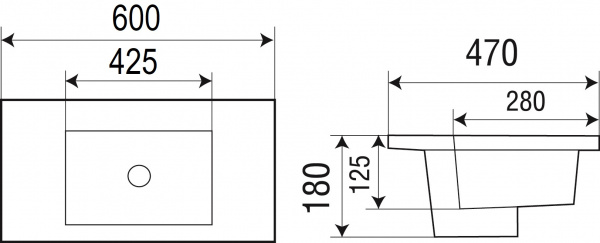 Раковина WeltWassaer Deilbach DEILBACH 7506-60 MT-BL 60 см фото