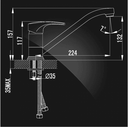 Смеситель для кухни Elghansa Monica White 5600219-White фото