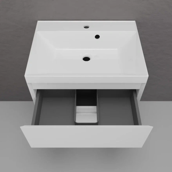 Тумба подвесная под раковину Style Line Манхэттен 60 ЛС-00002365 белая матовая фото