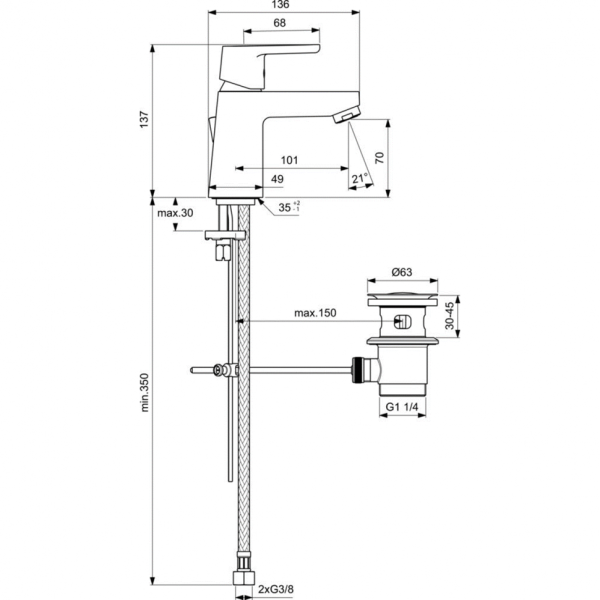 Смеситель для раковины Ideal Standard VITO B0406AA фото