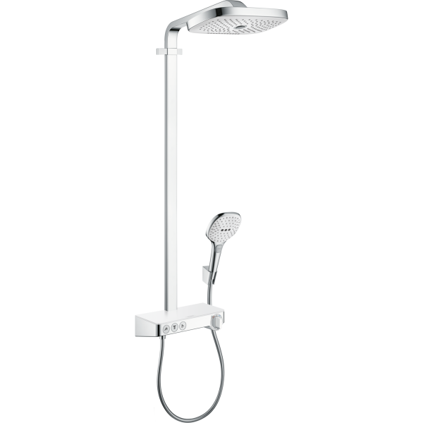 Душевая система (стойка) Hansgrohe Raindance Select Push 300 3jet Showerpipe 27127400 белый/хром фото