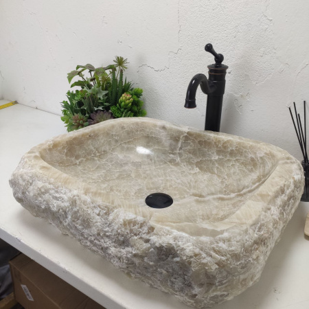 Накладная раковина из оникса Erozy Grey EO-01549 (57*49*15) фото