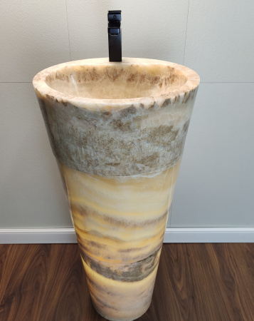 Раковина напольная из оникса Yellow ON-01343 (45*45*90) фото