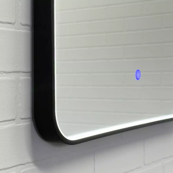 Зеркало с подсветкой LED IC-подсветка холодный свет, сенсорное Comforty Ситара-60 00-00020613 черное матовое фото