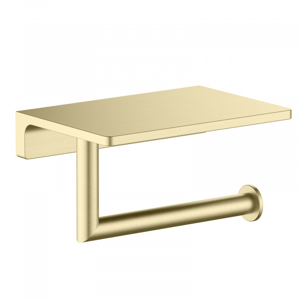 Держатель для туалетной бумаги с полкой для телефона Timo Saona 13043/17 Золото матовое фото