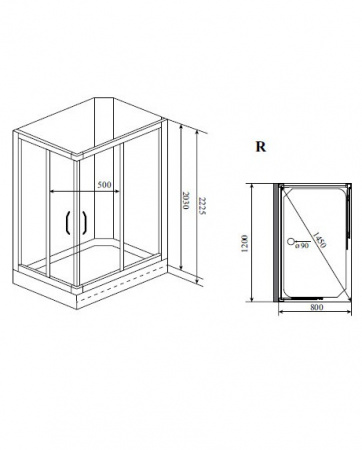 Душевая кабина Timo Premium Ilma 102 120x80 R фото