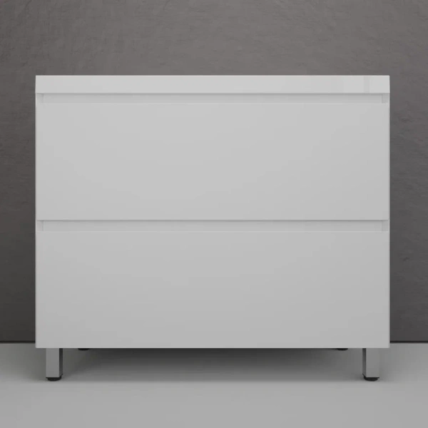 Тумба напольная под раковину Style line Манхэттен 100 ЛС-00002368 белая матовая фото