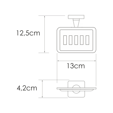 Мыльница-решетка настенная WasserKRAFT Rhin K-8769 хром матовый фото