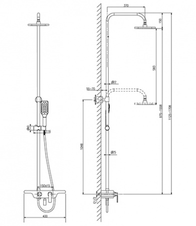 Душевая система (стойка) Lemark Tropic LM7006C фото