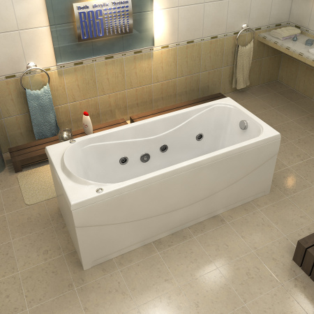 Ванна акриловая с гидромассажем Bas Атланта 170х70 фото