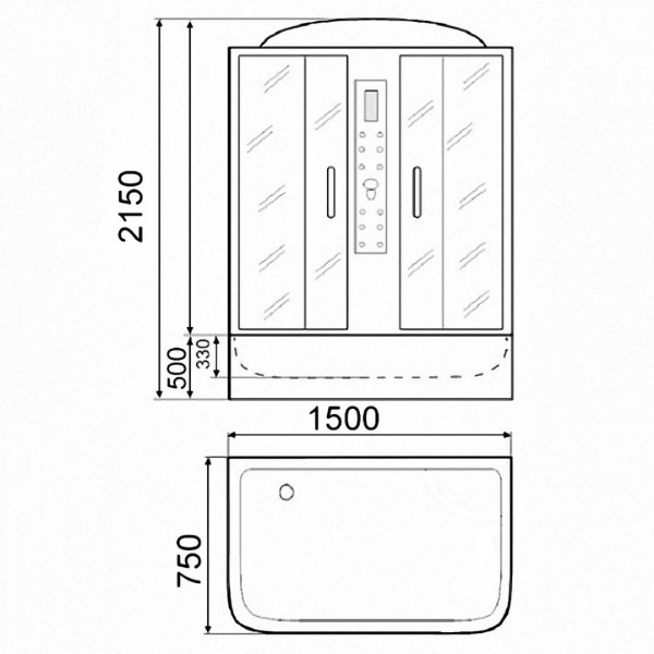 Душевой бокс Parly Classic CNE150 150x75 фото