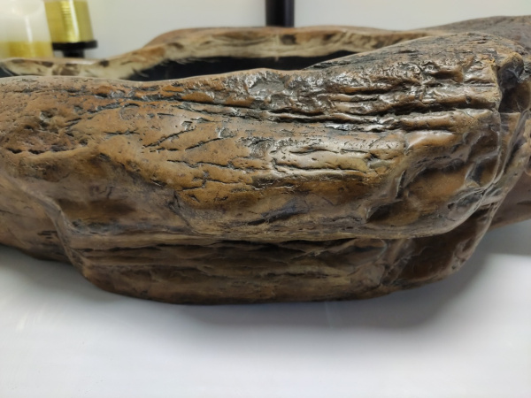 Накладная раковина из окаменелого дерева FSB-0408 (76*41*17) фото