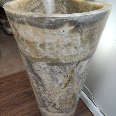 Раковина напольная из оникса Grey ON-01365 (45*45*90) фото