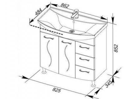 Тумба с раковиной Aquanet Моника 85 00212601 фото