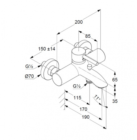 Смеситель для ванны с душем Kludi Bozz 386913976 черный матовый фото