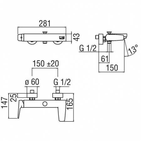 Смеситель для ванны Nobili Nobi (NB84110/1CR) фото