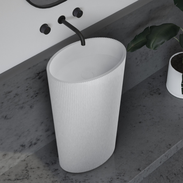 Напольная раковина Abber Stein AS2504-H 50x32 белая матовая фото