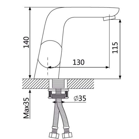 Смеситель для раковины двухвентильный Oute T72 T7201 фото