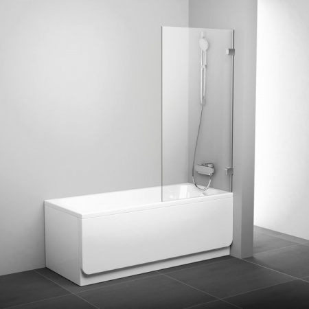 Шторка для ванны распашная Ravak Briliant BVS1-80 7U840A00Z1 хром/transparent прозрачное стекло фото