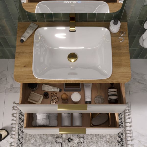 Тумба под накладную раковину EQUIL Desert 80 tpDSRT80.2Y-25 амарок фото