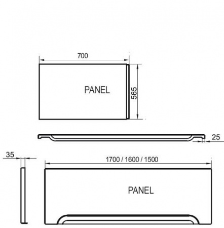 Передняя панель Ravak Vanda II CZ001S0A00 160 см фото