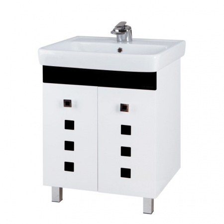 Тумба под раковину Bellezza Натали-60 белая/черная фото