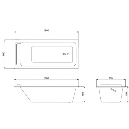 Чугунная ванна Timo Tarmo 180x80 с ручками фото