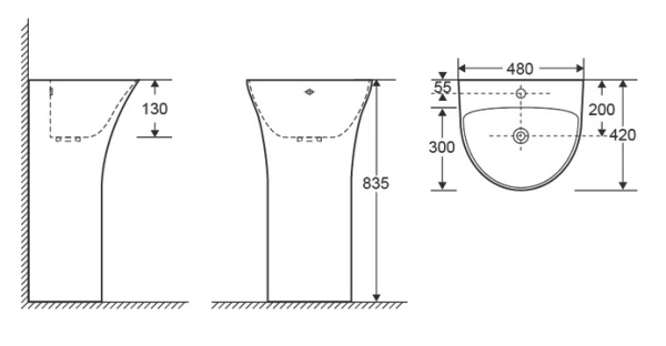 Напольная раковина Cerutti SPA Simona CT7832 48x42 фото