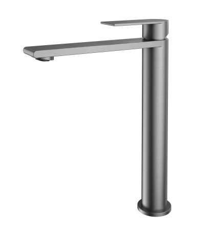 Высокий смеситель для раковины Vincea Vogue VBF-2VS2GM вороненая сталь фото