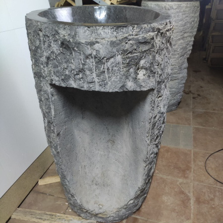 Раковина напольная из мрамора Black MN-01497 (57*57*90) фото