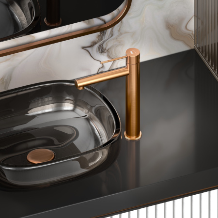 Высокий смеситель для раковины Timo Saona 2311/19F Розовое золото фото