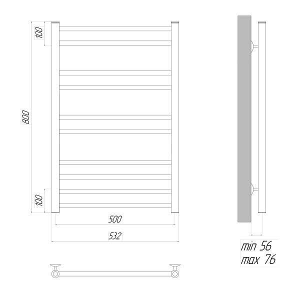 Полотенцесушитель электрический Lemark Ursus LM72810Е 50x80 фото