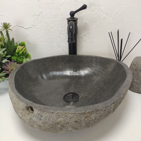 Накладная раковина из речного камня RS01522 (47*42*15) C10 фото