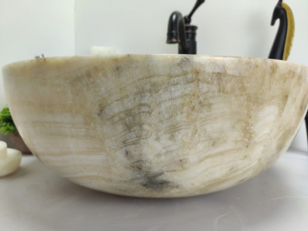 Накладная раковина из оникса Indo Bowl Yellow Medium TinLip BO-00500 фото