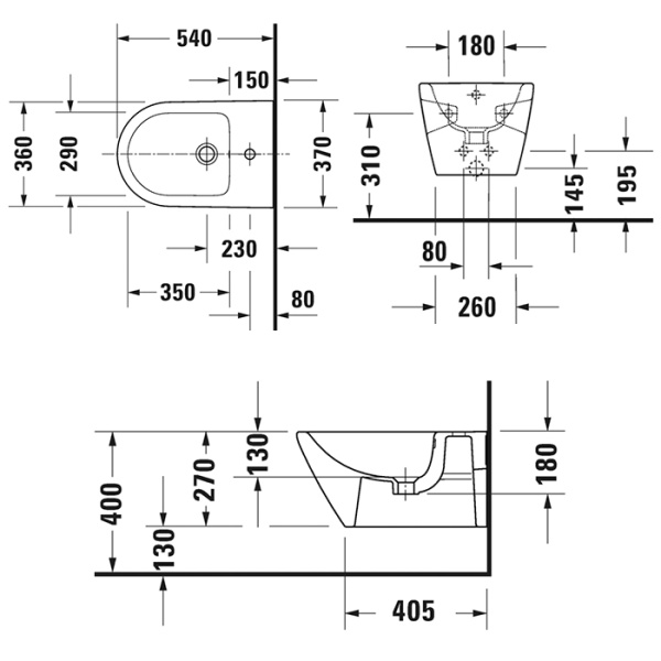 Биде подвесное Duravit D-Neo 2295150000 фото