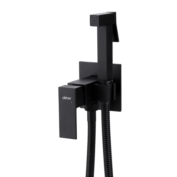 Гигиенический душ со смесителем Abber Daheim AF8226B черный матовый фото