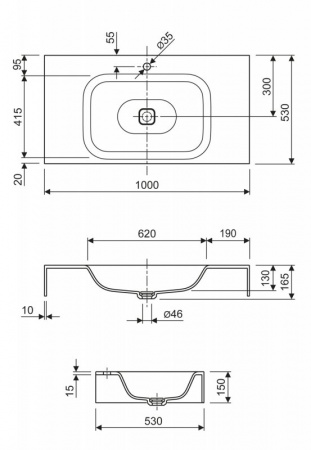 Подвесная раковина Cezares Titan TITAN-1000-LVB-SOSPESO фото