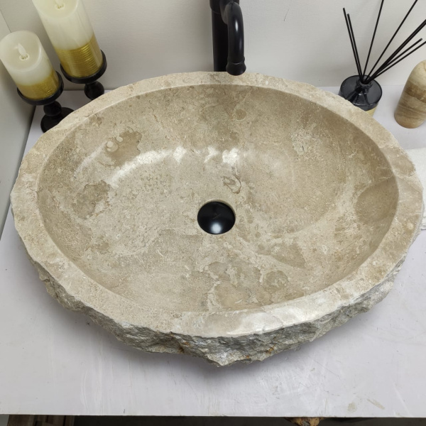 Накладная раковина из мрамора Erozy Cream Big EM-00449 (61*48*15см) фото