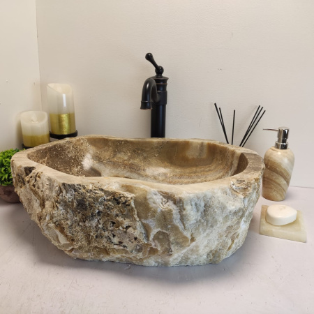 Накладная раковина из оникса Erozy Grey EO-00639 (53*42*15см) фото